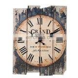 Wooden Wall Clock Vintage Colorful Stripe Rustic Country Tuscan Style thumbnail-2