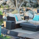 PE Rattan Outdoor Lounge Furniture Sun Resistant Customized Classics