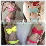 Swimwear Brazilian Bikini Big Bow Bandeau Beach Wear Halter Swimsuit Push Up Bathing Suit thumbnail-2
