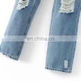 Jeans 2017 Girl Denim Holes Skirt +pants High Wasit Slim Jeans Irregular Trousers thumbnail-6
