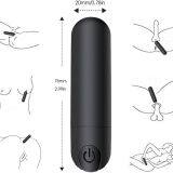 Vibrator Clitoris and G-Spot Nipple Stimulator Vibrate Massager Bullet Vibe Orgasm Vagina Dildo for Travel USB Rechargeable Portable Waterproof Vibrating Wand Adult Sex Toys (Black) thumbnail-2
