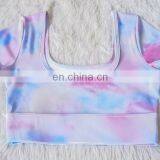 New Fashion Gym Wear Short Sleeve Crop Top And Gym Shorts Set Yoga Sets Fitness Women Colorful Tie Dye Yoga Set Women thumbnail-7