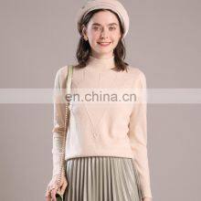 Женская модная свободная вязаная шерстяная свитерка с овальным горловином для зимы thumbnail-3