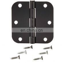 Hardware Accessory Matte Black Round Durable Steel Furniture Spring Door Hinges