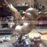 Outdoor Brass Welding Flying Pig Metal Bronze Sculpture thumbnail-3