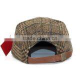 Custom Flat Brim Wool Tweed Fabric 5 Panel Cap thumbnail-4