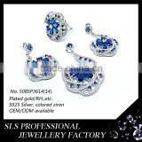 2015 Fashion China Wholesale 925 Royal Blue Silver Pakistani Bridal Jewelry Sets thumbnail-1