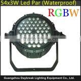 Professional Guangzhou Stage Lighting Led Par 54x3w Rgbw Dmx512 Led Par Waterproof Rate IP65 Cheaper Price Flight Case Pack