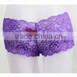 Purple Sexy Full Lace Transparent Woman Panties With Star Metal Decorated thumbnail-4