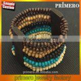 New Designer Bohemia Wood Boho Beads Bracelet Beaded Multilayer Stretch Bangles thumbnail-1