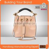 R-2022 Trendy Small Size PU Leather Drawstring Bucket Bag For Ladies