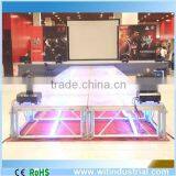 1.22x1.22m (4'x4') Aluminum Frame Clear Tempered Glass Stage Platform thumbnail-1