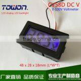CV58D 3-Wire DC0-100V Digital Voltmeter Blue LCD Display LED Backlight Monitor Need DC 3.8-28V Auxiliary Power Supply thumbnail-2