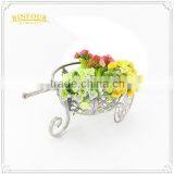 Home Deco White Round Flower Planter Metal Plant Pot Holder thumbnail-4