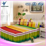 Fashion Twin Queen Size Rainbow Colors Stripes Design Full Bed Skirts