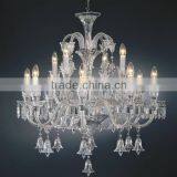 6 Light Clear Glass Arm Chandelier thumbnail-6