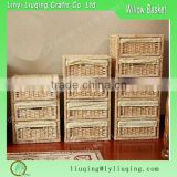 Factory wholesale rectangular natural willow/wicker drawer /storage basket /wicker furniture/homeware