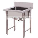 45x45cm Single Bowl Rectangle Square SS Whole Assembled Commercial Cabinet With Sink and Drain Hole thumbnail-3