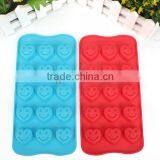 15 Cavity Heart Shape Smiley Face Silicone Cake Mould Chocolate Mould Soap Mould For Barking Tools thumbnail-1