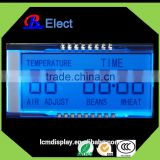 segment positive temperature time clock lcd display,blue TN white backlight