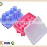 Cheapest price!!!High Quality Custom Wholesale Plastic Heart Shape Ice Cube Tray With Lid SGS/FDA approval