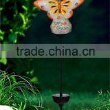 Outdoor Ceramic Butterfly Solar Light for Garden Decoration