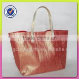 Easy red paper straw beach bag with women polyester handbag factory sale