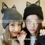 2015 Trendy Winter Warm Hats With Cat Ear Acrylic Hat