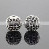 Round Brilliant Cut CZ Diamond Zircon Beads for Pendants or Charms Loose Black Zirconia Balls thumbnail-2