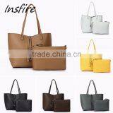 2PCS/Set Women Lady Leather Handbag Shoulder Bag Tote Party Clutch Wallet Purse thumbnail-1