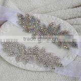 Wholesale Beaded Embroidery Rhinestone Sash Bridal Crystal Jewelry Appliques thumbnail-1