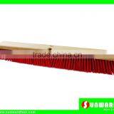 Heavy Duty Floor Sweeping Wooden Broom With Double Handle Holes,Red Medium Poly thumbnail-1