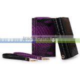 Vigo Design Chic Snakeskin Cell Phone Case Wallet Uptown for All Smart Phones With Purse Card Slots and Secure Zipper