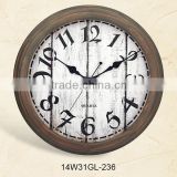 14 inch Retro style solid wood wall clock vintage home decor (14W31GL-236)