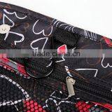 210D Nylon Plaid Floral Printing Toiletry Cosmetic Bag With Hanger thumbnail-5