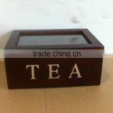 classical tea bag storage box wooden packaging wholesale hotsale