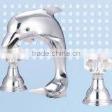 High quality Taiwan made animal dolphin bathroom 3 pieces Faucet