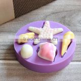 Hot Lovely Shell Silicone Mold, Fondant Cake Decorating Tools , Silicone Five star Cake Mold