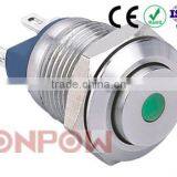 30 Year Industry Leader ONPOW Dot Illuminated Metal Pushbutton Switch GQ12-AH-10D/J/S Dia.12mm CE, RoHS Stainless Steel IP67