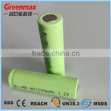 Hot Sale 1.2v 1200mah aa Ni-mh Rechargeable Battery