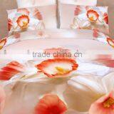 2014 3d New Fresh Flower Design, Reactive Printed 100% Cotton Comforter Wholesale 4pcs Bedding Set