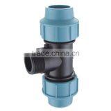 Light Blue PP Male Tee HDPE PP Compression Fittings for Irrigation