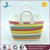 Hand Painted Rainbow Ceramic Frog Basket KitchenWare thumbnail-4