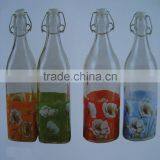 Classic High Quality 1L Glass Beverage Bottles With Clip Wholesale thumbnail-2