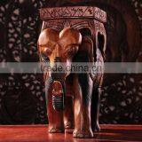 Thailand Style Wood Carved Elephant Chair, Elephant Shape Design Handcarved Little Chair (BF01-X1162) thumbnail-6