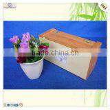 Single Space Rectangle Lock Hinged Bamboo Wooden Box thumbnail-5