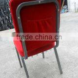 Red Color Utility Iron Metal With Shaped Cotton Church Chair thumbnail-3