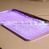 Newest Fashion Glass Touch LED Backlit Universal Wired Keyboard Transparent Glass LED Touch Keyboard thumbnail-2