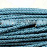 5mm Round Real Braided Leather Cord Various Color for Option for Making Jewelry Bracelet thumbnail-2