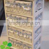 Tong Wood Living Room Display Shoe Cabinet With Wicker Drawer thumbnail-6